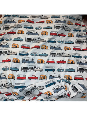 Life is Better at the Campsite White Multi-color Camper fitted sheet double